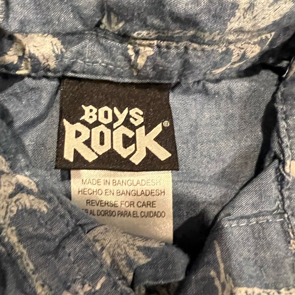 Boys Rock palm tree button down shirt - Picture 4 of 7